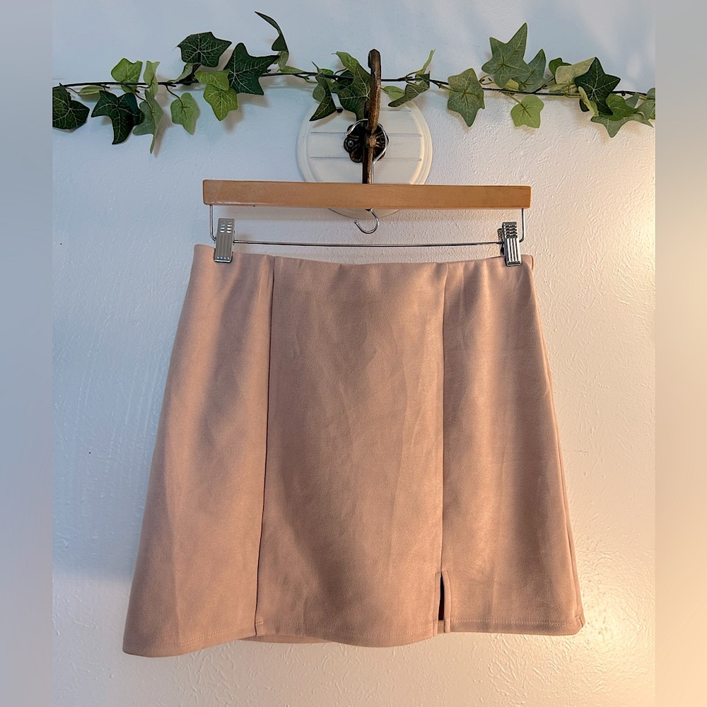 Francesca’s Blue Rain Pink Suede Mini Skirt
